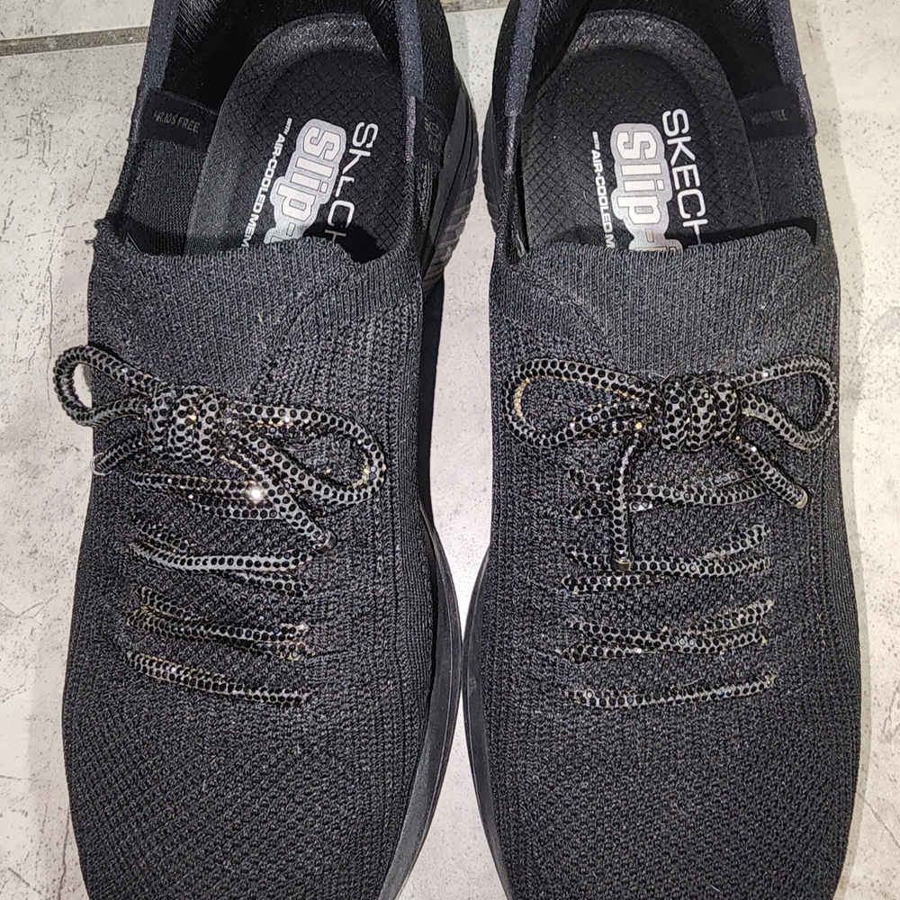 Skechers Womens Black Slip-On Shoes
